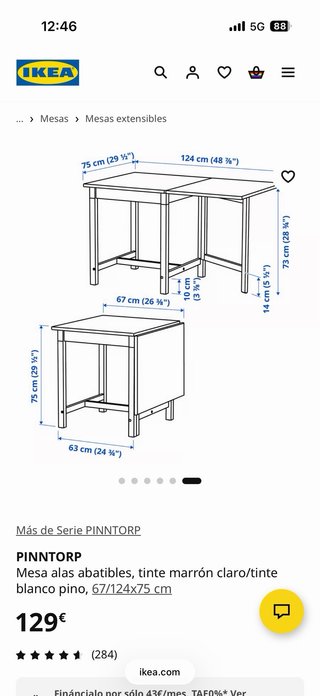 Mesa extensible IKEA y 2 sillas JYSK