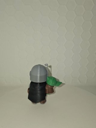 Figura Chibi Mandalorian y Baby Yoda