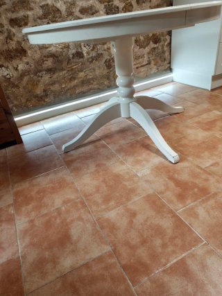 Mesa redonda extensible blanca Ikea