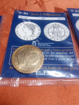 3 Monedas Copia Oficial Baño Oro Puro