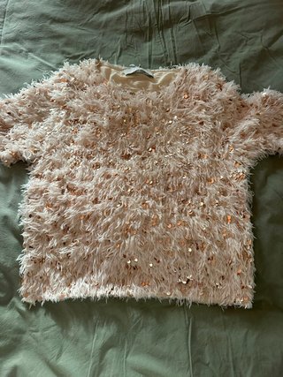 Camiseta peluda Nukus con lentejuelas Talla L