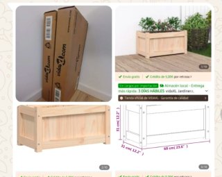 2 Maceteros de madera vidaXL sin usar