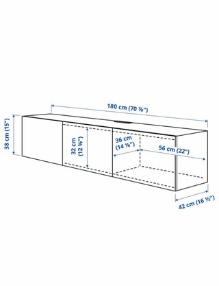 Mueble TV Ikea Besta Blanco/Madera