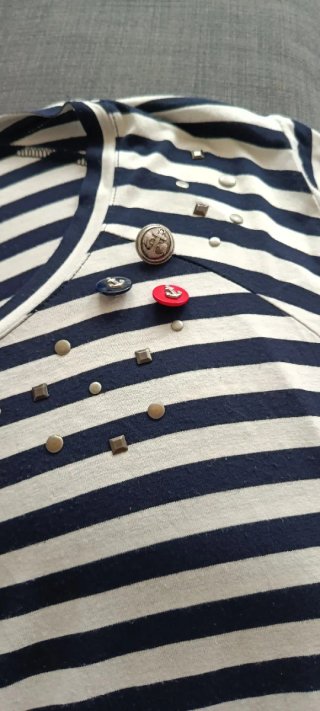 Camiseta marinera rayas azul y blanco