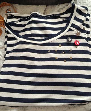 Camiseta marinera rayas azul y blanco