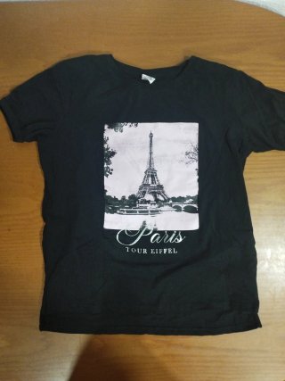 Camiseta negra mujer Tour Eiffel
