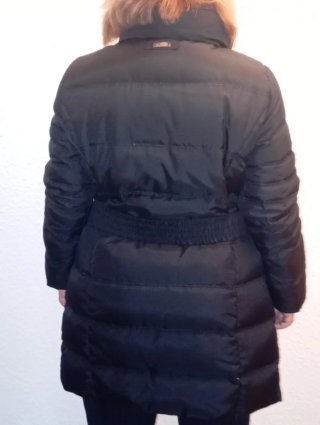 Abrigo de plumas negro mujer
