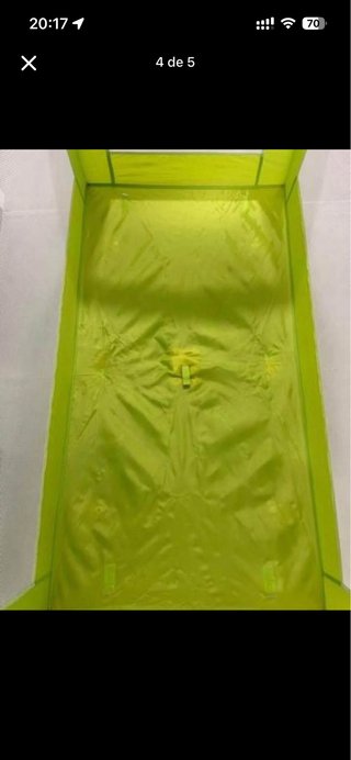 Cuna de viaje plegable verde con colchonito