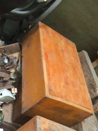 Tajo de carnicería de madera de encina