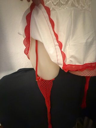 Clonjunto Lencero Sexy Blanco y Rojo