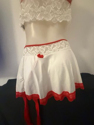 Clonjunto Lencero Sexy Blanco y Rojo