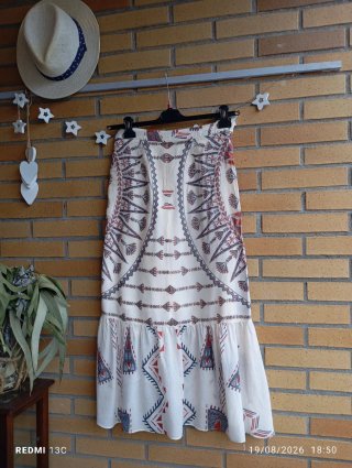 Falda larga Rene Derhy estampado étnico