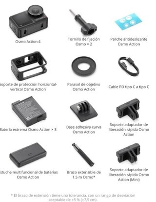 DJI Action 4 Cámara Negra