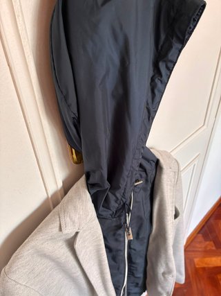 Blazer Zara Man Gris con Capucha Azul Talla M