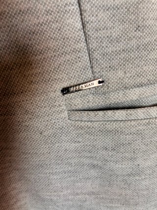Blazer Zara Man Gris con Capucha Azul Talla M
