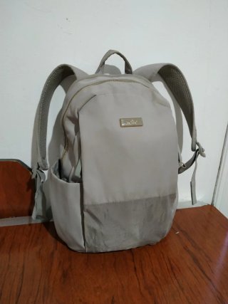 Mochila beige/gris