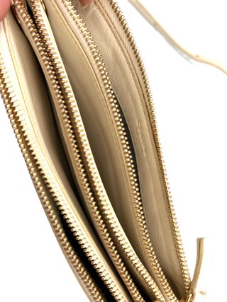 Bandolera Celine Piel Beige/Blanco
