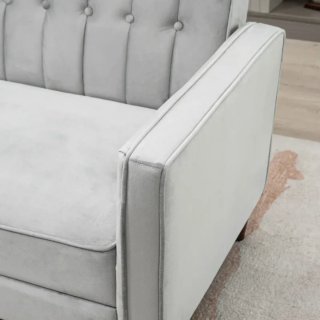 Sofá Cama Gris Terciopelo