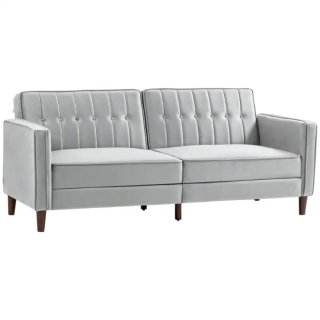 Sofá Cama Gris Terciopelo