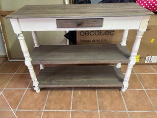 Mueble recibidor madera 2 estantes cajón