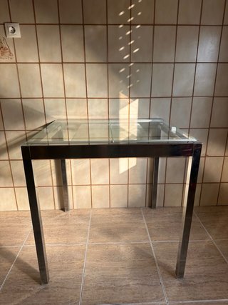 Mesa de cristal extensible