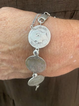 Pulsera Plata de Ley Monedas