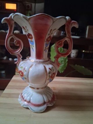 Juego Jarrón y Candelabro antiguo Porcelana