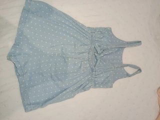 Mono vaquero niña lunares blanco talla 5