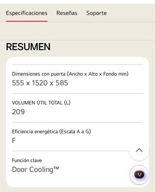 Frigorífico LG 152cm 2 Puertas