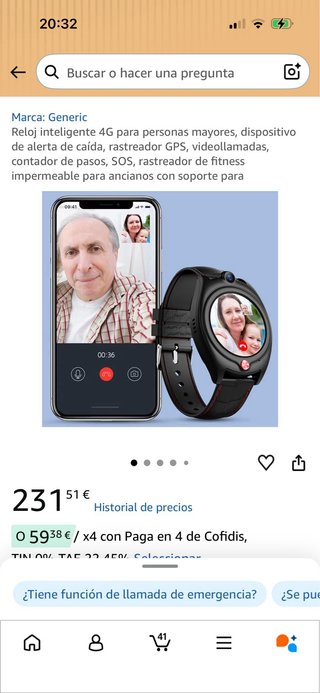 Smartwatch 4G Negro