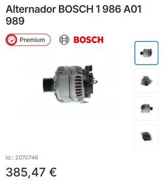 Alternador Bosch 1 986 A01 989 -ZRY