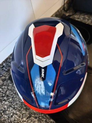 Casco SMK Talla M Azul y Blanco