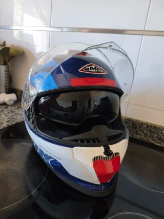 Casco SMK Talla M Azul y Blanco