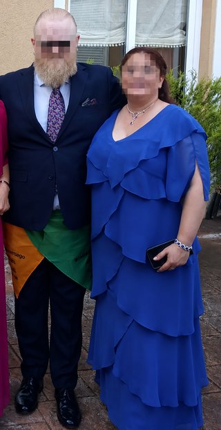 Vestido largo La Musa azul eléctrico