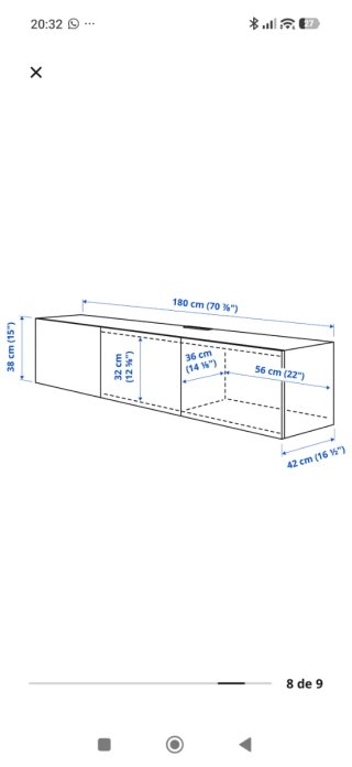 Mueble TV Ikea Besta con cristal a medida
