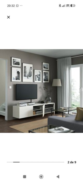 Mueble TV Ikea Besta con cristal a medida