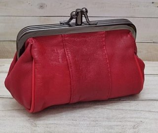 OFERTA. MONEDERO ROJO VINTAGE PIEL UBRIQUE