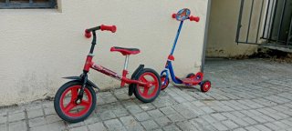 Bici sin pedales y patinete 3 ruedas Spiderman