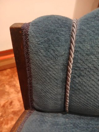 Mini silla vintage terciopelo y madera