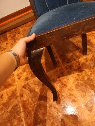 Mini silla vintage terciopelo y madera