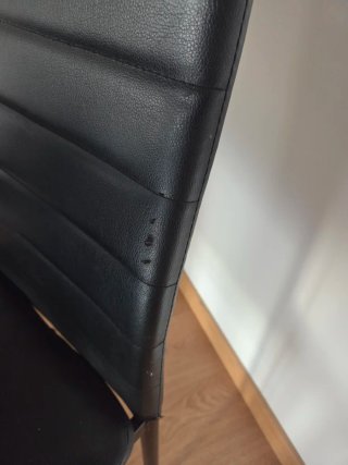 Mesa de cristal negra con 4 sillas