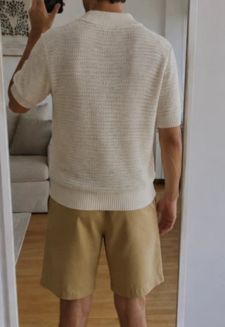 Camisa Mango punto calado manga corta
