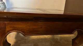 Mesa de centro madera maciza y sobre de cristal
