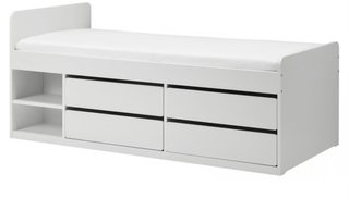 Cama Ikea SLÄKT Blanca