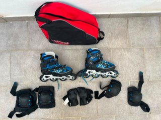 Set Patines Oxelo Fit 5 Jr + Protecciones
