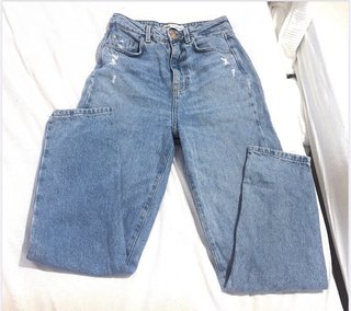 Jeans Mom Fit Zara Tiro Alto Talla 34 XS