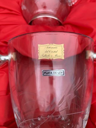 Juego de cristal tallado y plata