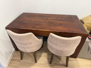 Mesa comedor madera nogal y 4 sillas