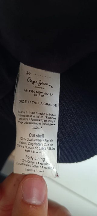 Chaqueta Pepe Jeans negra 100% piel de cabra