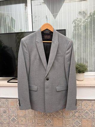 Blazer Zara Man Gris Hombre